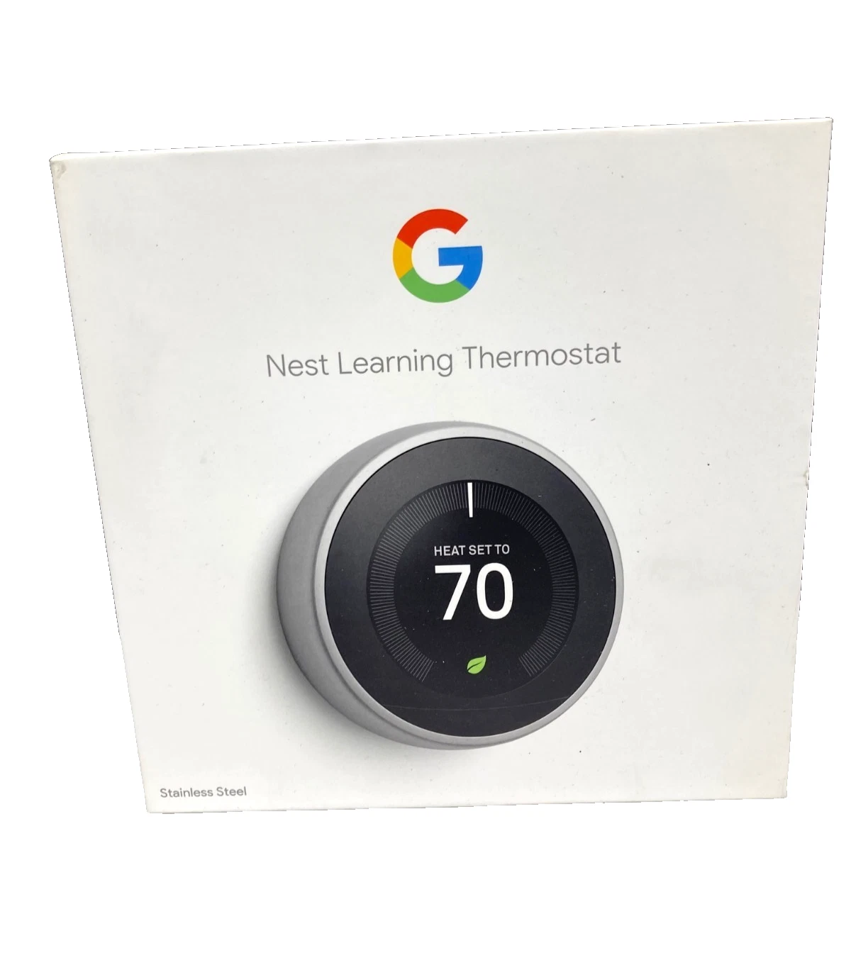 Google Wifi Nest Learning Thermostat Phone/App SS, Polished Silver, Round