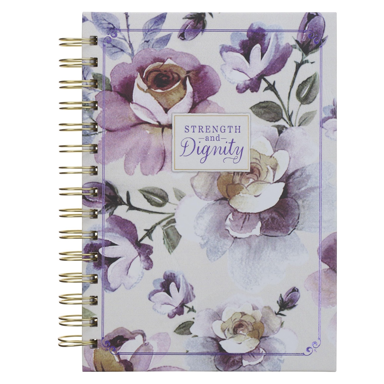 Christian Art Gifts Purple Floral Journal w/ Scripture for Women, Strength & Dig