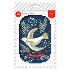 16Ct Christmas Holiday Greeting Cards Dove Design with Inside Message + Envelope