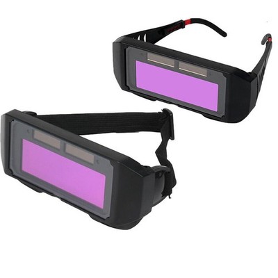 UCCKEYI 2Pcs Solar Auto Darkening Welding Glasses Welder Mask 90mm x 30mm 