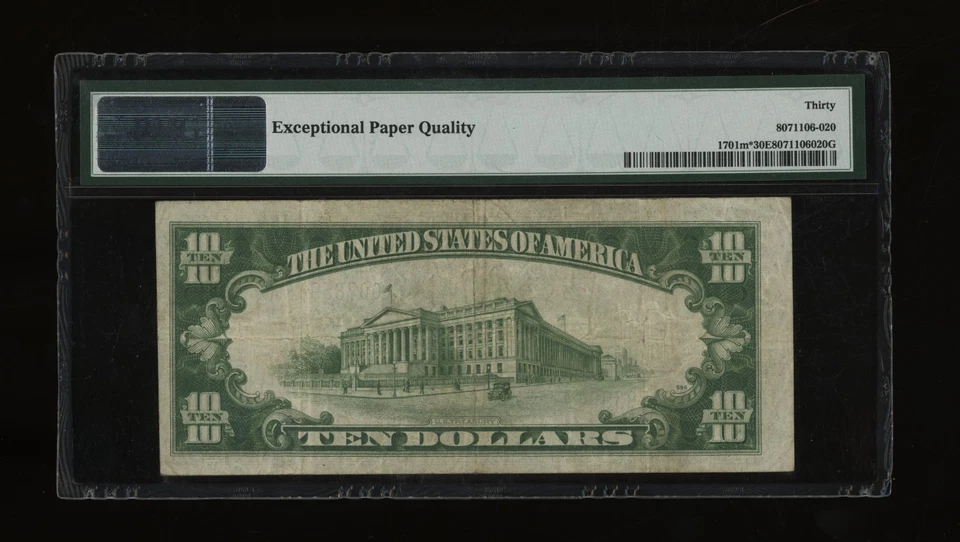 DBR 1934 $10 Silver Mule STAR Fr. 1701m* PMG 30 EPQ Serial *00785964A - Image 2 of 2