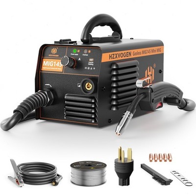 HZXVOGEN 145Amp Mini MIG Welder MIG Welding Machine Gasless Flux Core Weld Iron
