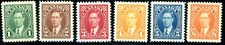 Canada Stamp #231 -236 - King George VI (1937) 1¢ (VF-MLH) COMPLETE SET
