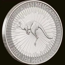 1oz solid 99.99% 2021 silver coin Kangaroo, Perth Mint, Uncirculated