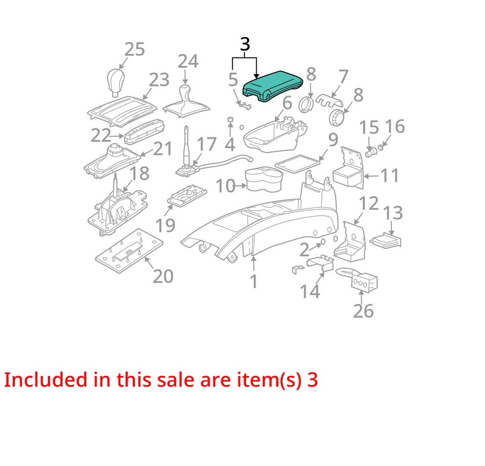 FITS 2005-2007 CADILLAC CTS ARMREST *PEWTER* 25771479 - NEW OEM - Image 3 of 4