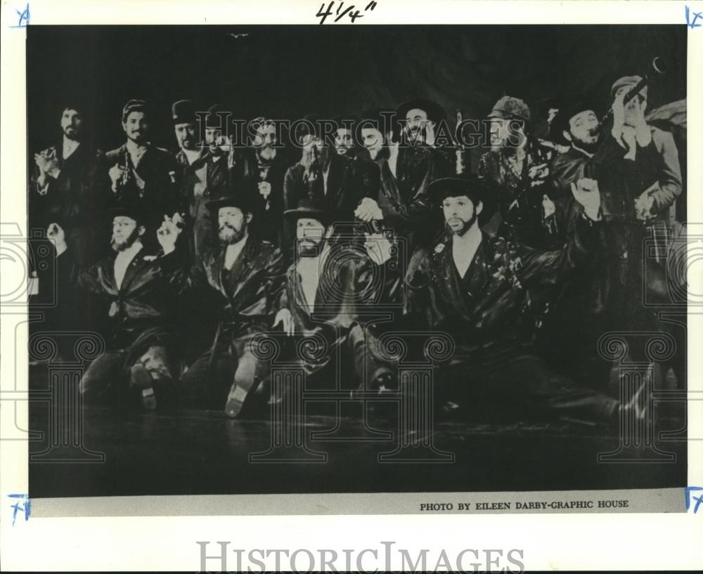1983 Press Photo The men of Anatevka perform in 