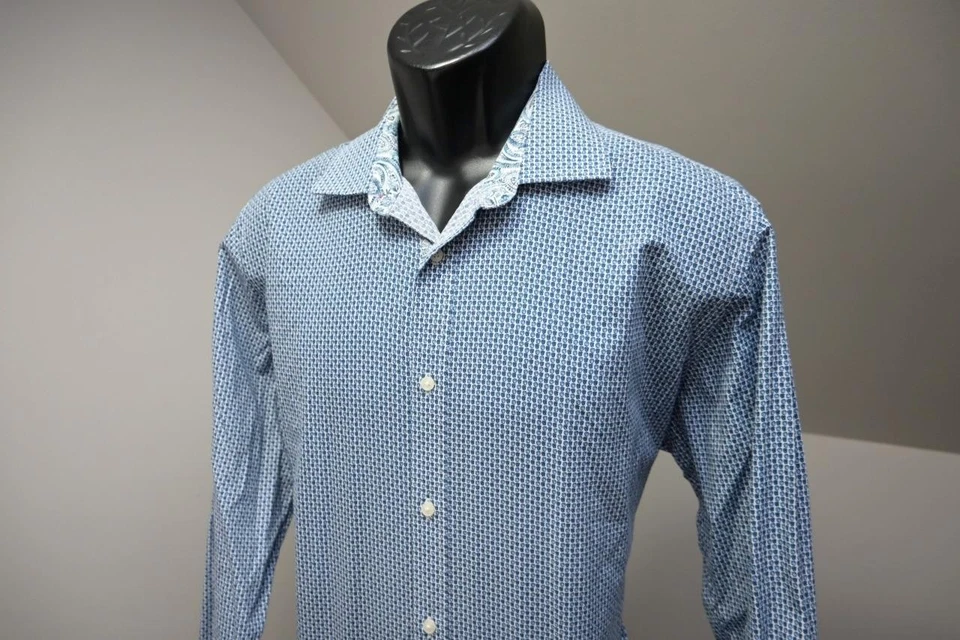 Camisa de vestir Ted Baker Endurance London floral puño abatible para hombre talla 16 34/35 grande Foto 4 de 4