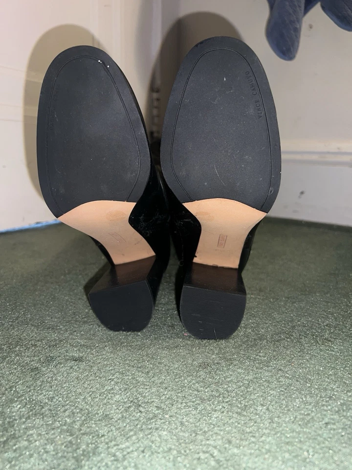 Б/у Vince Camuto Tolla над колена черный кожаный шнурует вверх ботинки 7,5/37,5 - Изображение 4 из 4