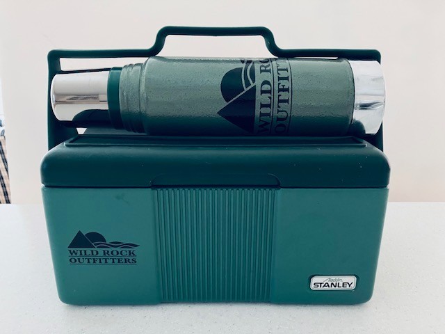 Vintage Green Stanley Aladdin Lunch Box Cooler and Vacuum Thermos Bottle Combo