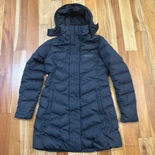 Marmot Varma Womens Magnet Zip Black 700 Down Jacket Parka Medium Hooded