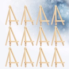 12Pcs Mini Wooden Easels for Photo Frame Display Durable Triangle Support Beige