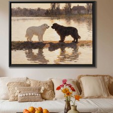 Maremma Dog Oil Painting Canvas Print Wall Art Dog Lover Home Decor Rustic Decor