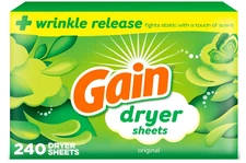 Gain Original Scent Dryer Sheets + Wrinkle Release - 240 Count - NEW