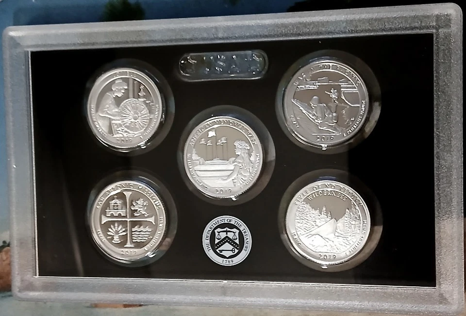 1 ea 2019 America The Beautiful Silver Quarters Proof Set in Original Box + COA - Image 2 of 4
