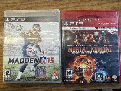 PS3 Game Lot Mortal Kombat Komplete + Madden 15 Complete Tested