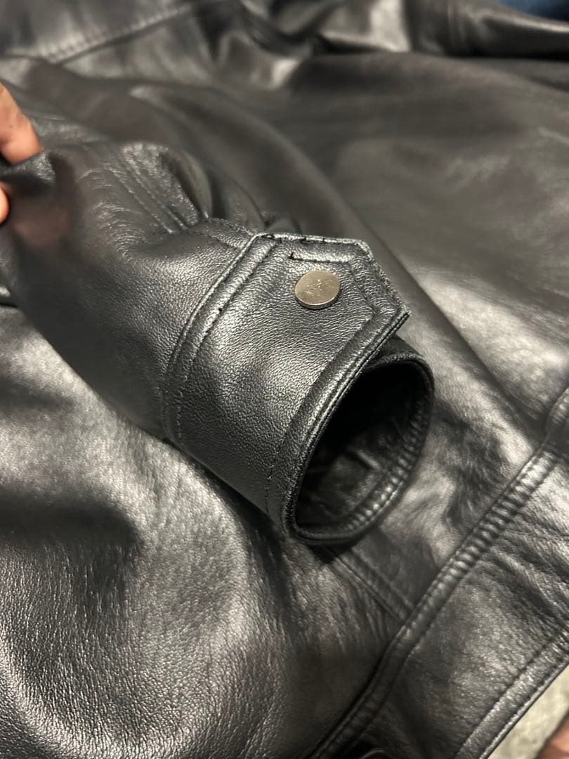 OHTLANCCI Leather Jacket Patchwork Black Genuine … - image 9