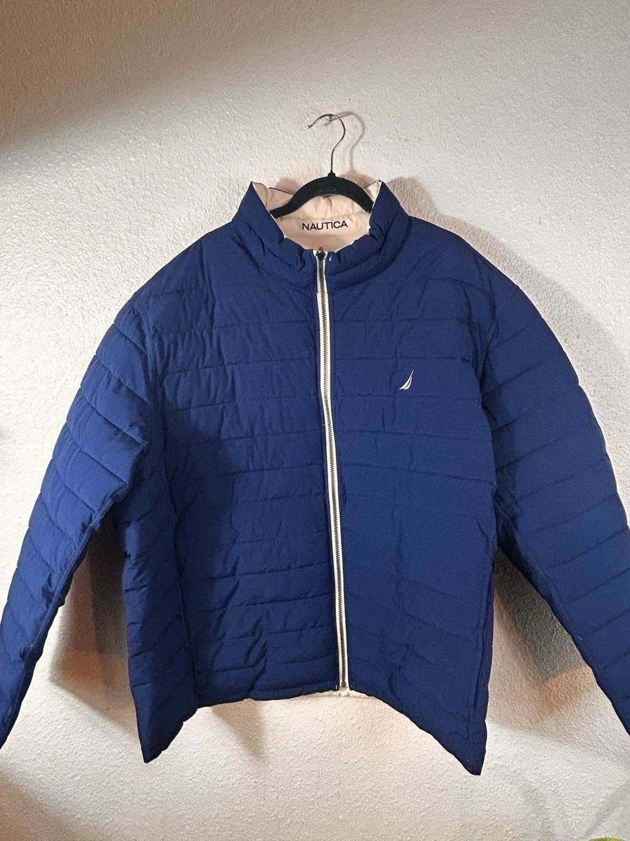 Classic Nautica Reversible Jacket Mens 3XL Navy Off White Puffer