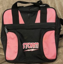Storm Single Ball Bowling Bag With Room For Shoes And A Front Pocket Black/Pink