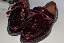 Russel & Bromley Burgundy Patent Loafers Size 4.5 Excellent Used Condition