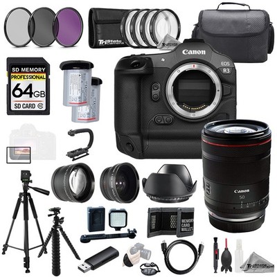 Canon EOS R3 + RF 50mm f/1.4 L VCM Lens+64GB+ExtBat+9PCFltr-MEGAKit