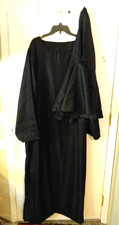 Grim Reaper Monk Black Hood and Robe Halloween Costume Cosplay Adult 2XL