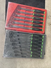 For Snap-on Tools USA SEALED 13PC Metric SAE Soft Grip Box End Wrench Set Green