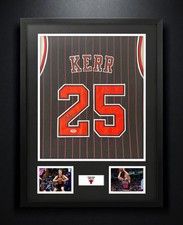 Steve Kerr Signed Chicago Bulls Mitchell & Ness Jersey Framed PSA COA Auto