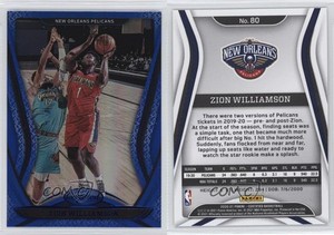 2020-21 Certified Mirror Blue Zion Williamson #80
