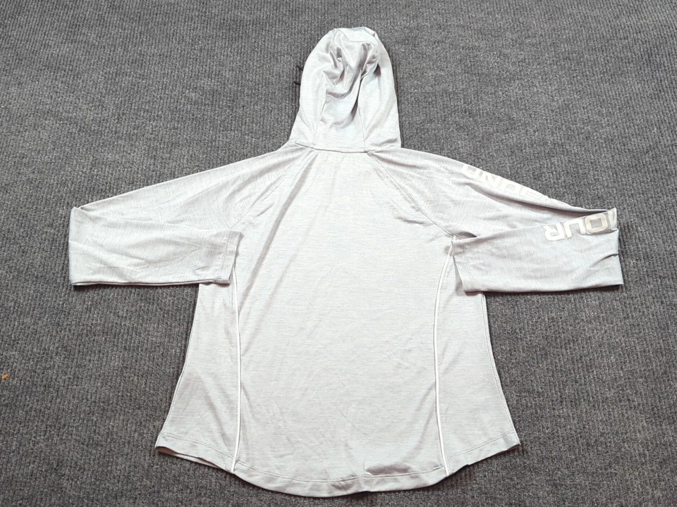 Under Armour Pullover Mujer Grande Gris Capucha Camisa Ligera Manga Larga Foto 4 de 4