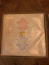 3 Swiss Vintage Handkerchiefs In Box