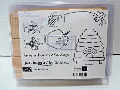 Stampin Up Just Buzzing By /Stamp Set Of 8 New In Box Bees Hive