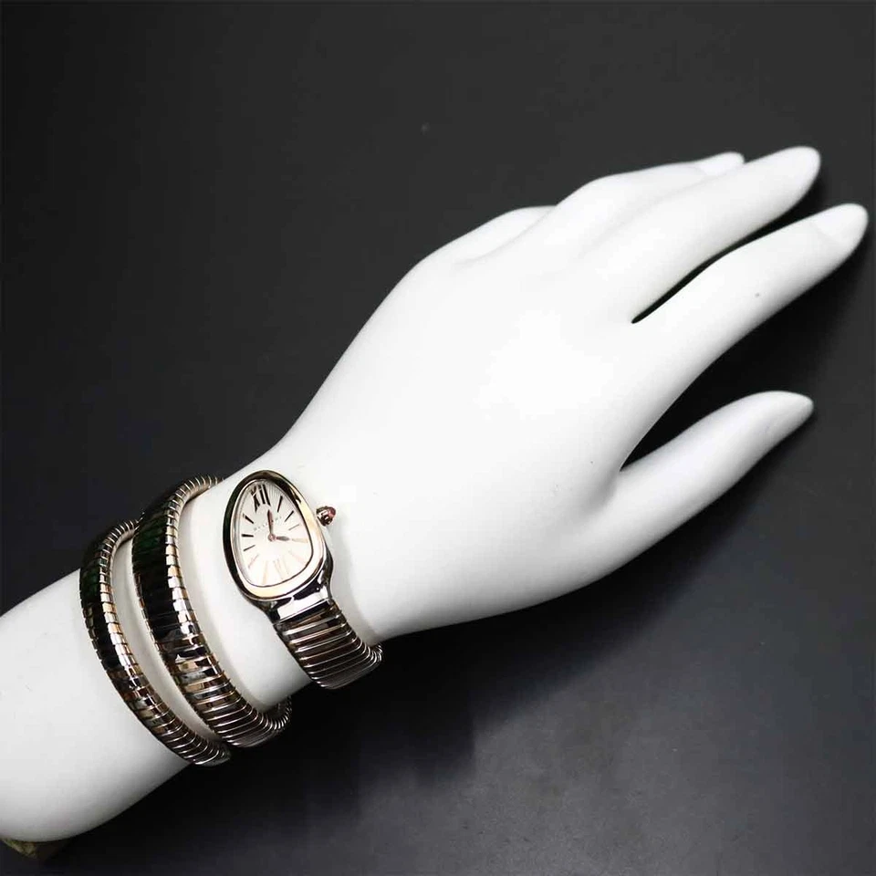 BVLGARI Serpenti Tubogas 102236 Cuarzo K18PG Cuarzo Esfera Plateada 90297941 Foto 4 de 4