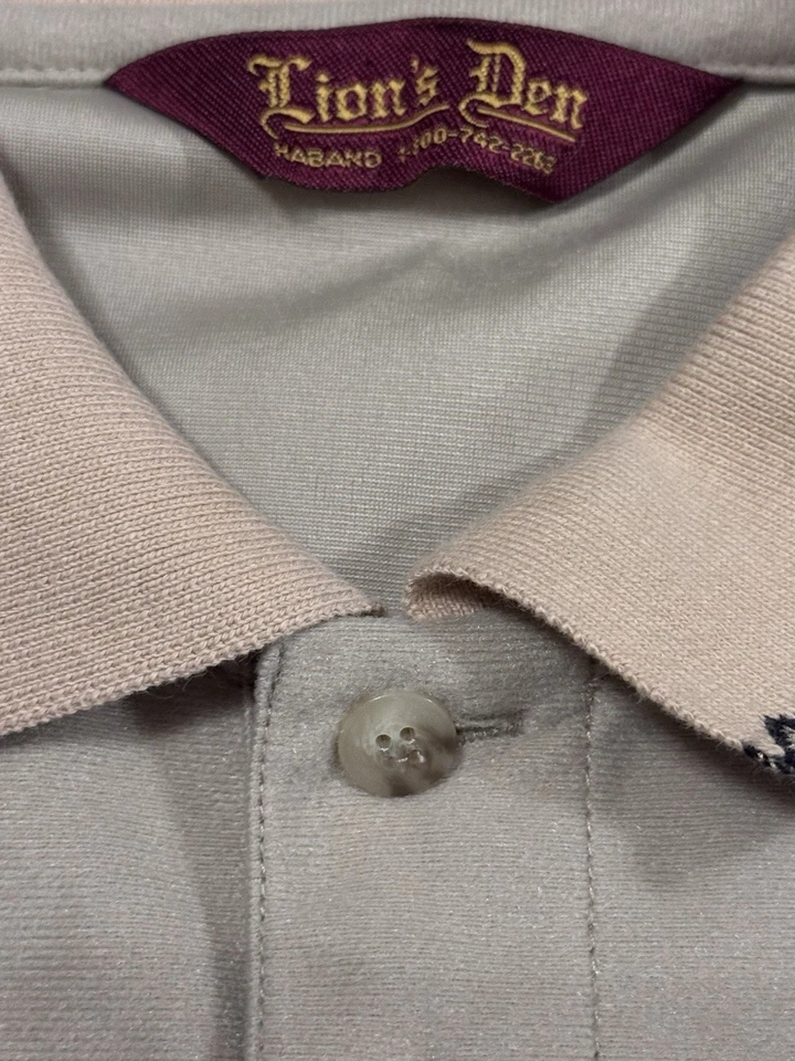 Camisa Polo Lion’s Den Haband 3X Beige Manga Larga De Colección Años 90 Hecha en Hong Kong Foto 3 de 4