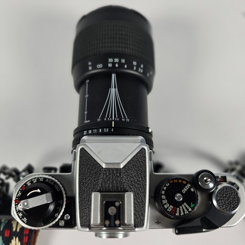 Nikon FE2 35mm Silver Film Camera with 210mm 1.4 5.6 lens Nice - Picture 12 of 16