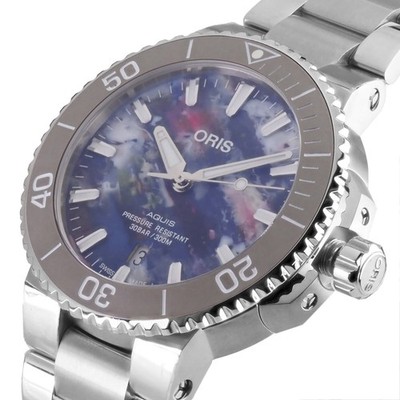 Oris Herren Uhr  Automatik 01 733 7766 4150-Set  AQUIS DATE UPCYCLE 41,5mm Ø NEU