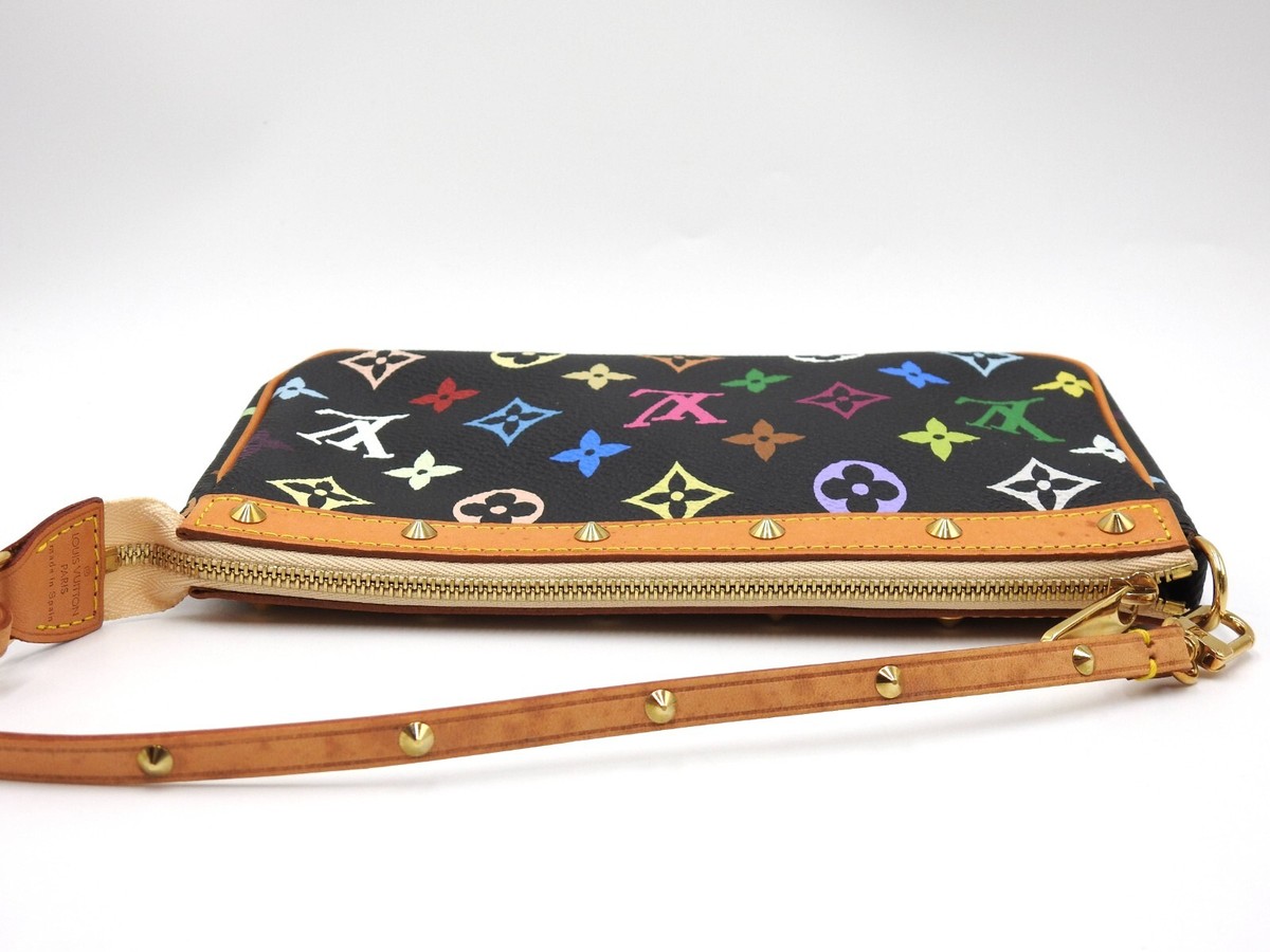 LOUIS VUITTON Pochette Accessories Pouch Monogram Multicolor Noir