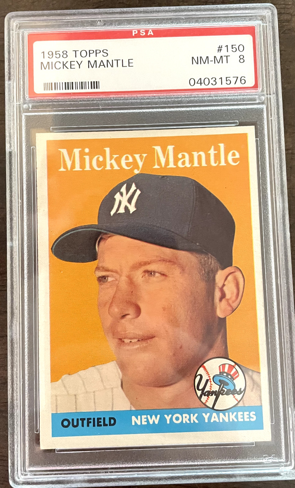 1958 Topps - #150 Mickey Mantle - PSA NM-MT 8 (04031576)