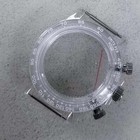 For VK63 Movement 40mm Glue Glass Transparent Timing Code Watch Case