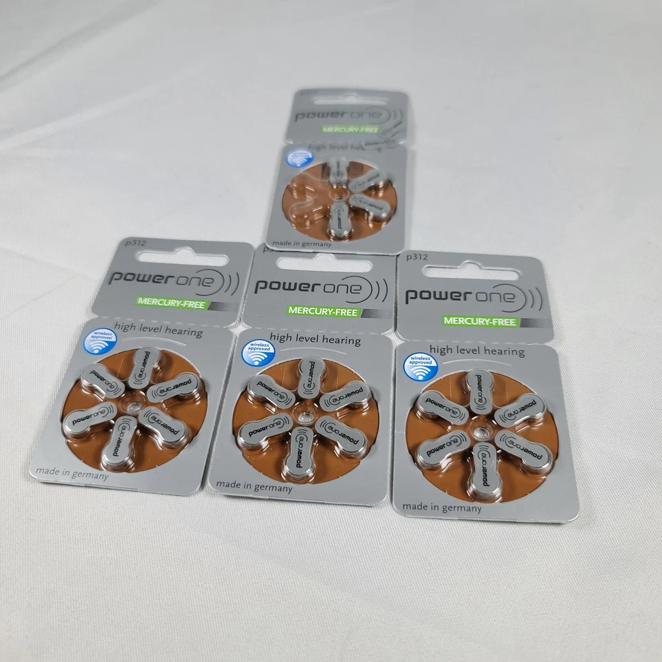 PowerOne Hearing Aid Batteries Size 312 Expire 01/21 FREE Shipping 4 packs - Image 2 of 4