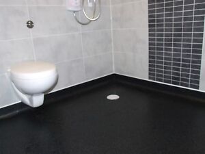 Black Glitter Commercial Safety Floor, Commercial Bathroom Vinyl Flooring