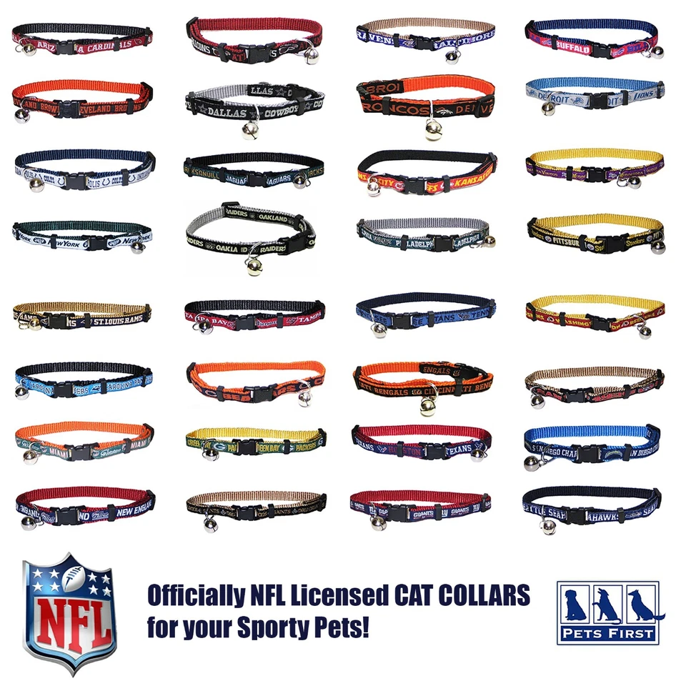 Pets First NFL Breakaway Cat Collar with Ringing Bell Adjustable Pet Collar - Image 3 of 3