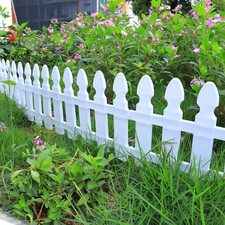 3-60PC FLEXI PLASTIC PICKET FENCING WOODEN EFFECT LAWN BORDER EDGE GARDEN EDGING