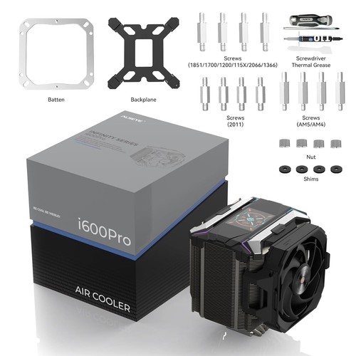 ALSEYE i600 Pro CPU Cooler, HD Display with Temperature, Copper Base Hidden Fan - Afbeelding 6 van 7