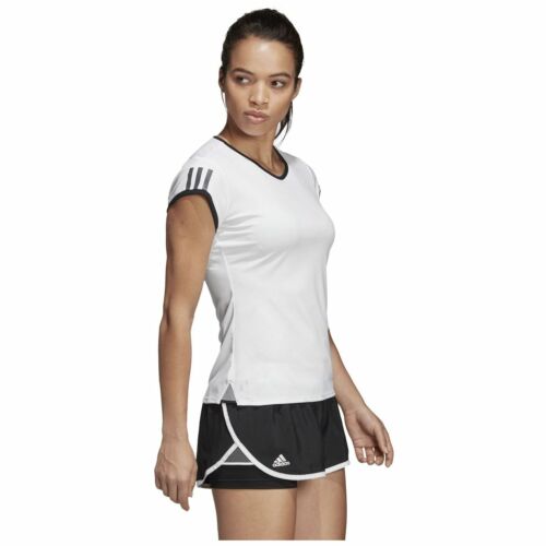 Adidas Women`s 3-Stripes Club T-shirt  Top White  - Picture 1 of 7