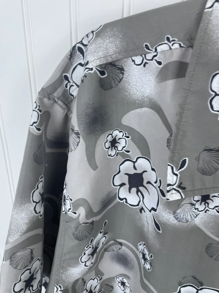 Camisa de campamento grande TruCal azul onda para hombre con estampado hawaiano Foto 4 de 4