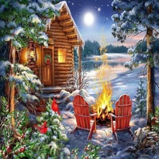 Christmas Cabin 500-Piece Jigsaw Puzzle