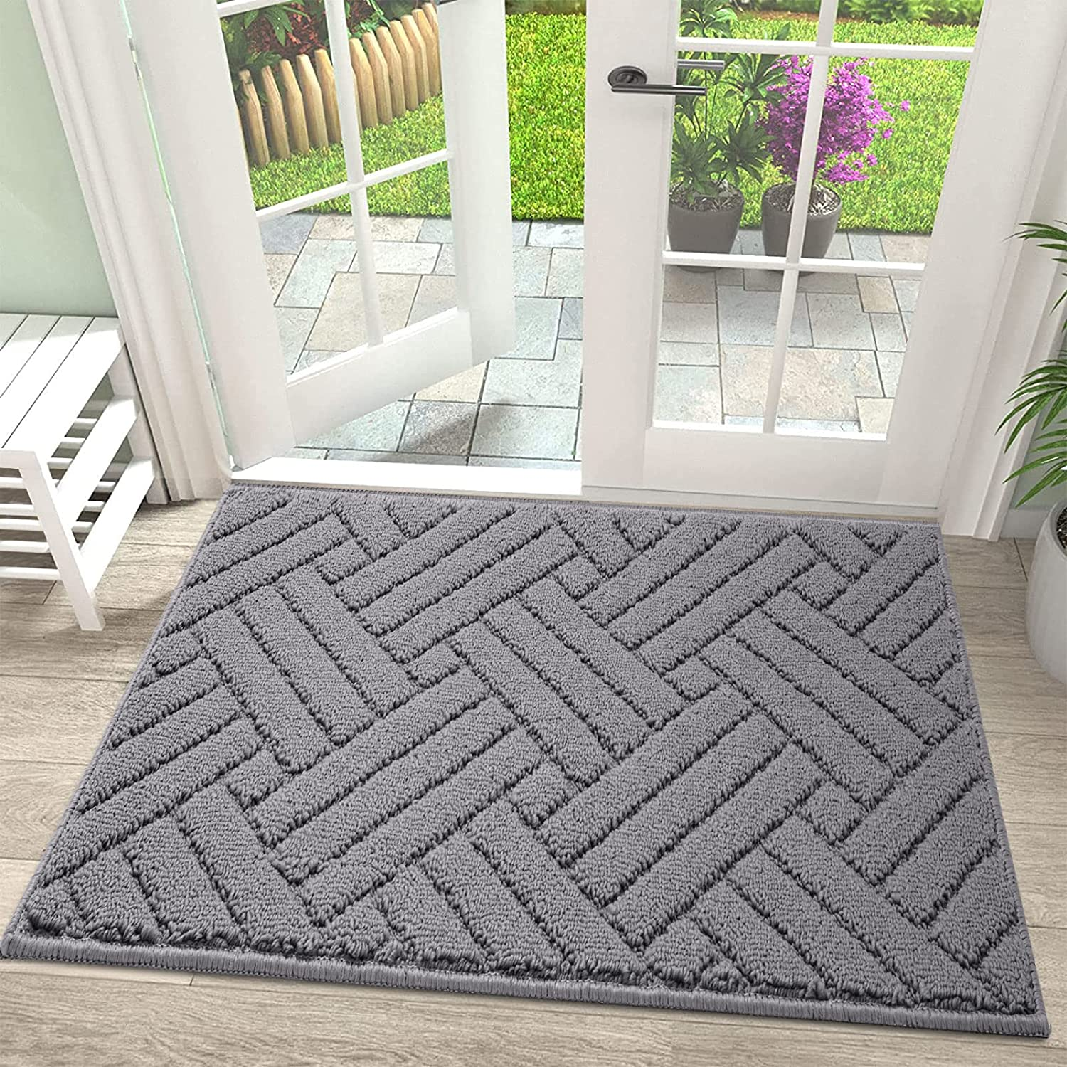 Non-Slip Rubber Backing Low-Profile Indoor Door Mat Entry Rug