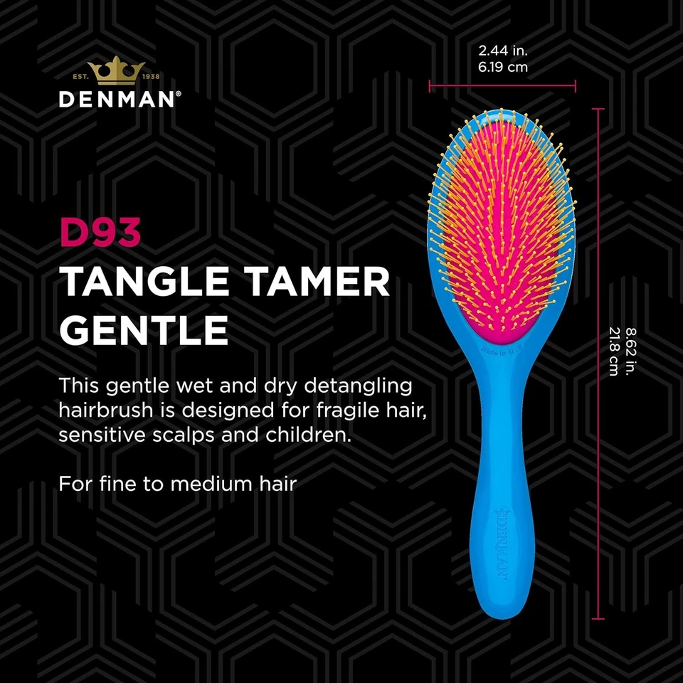 Denman Tangle Tamer Suave para Desenredar Suavemente Húmedo y Seco Cabello Fino a Mediano Foto 2 de 4