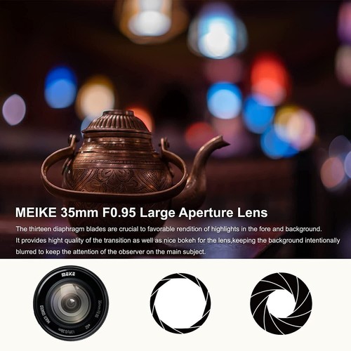Meike 35mm f0.95 Large Aperture Manual Focus Lens For Panasonic Lumix M4/3 Mount - Picture 3 of 7