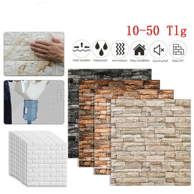 10-50 Tlg Tapeten Selbstklebend 3D Steinoptik Wandpaneele Ziegelstein DIY Wall